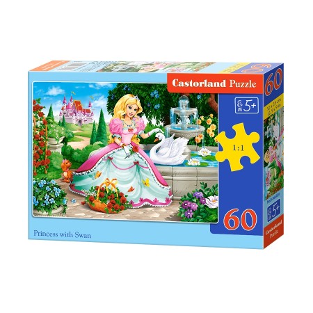 Puzzle 60 el. Princess with Swan - Księżniczka z łabędziem