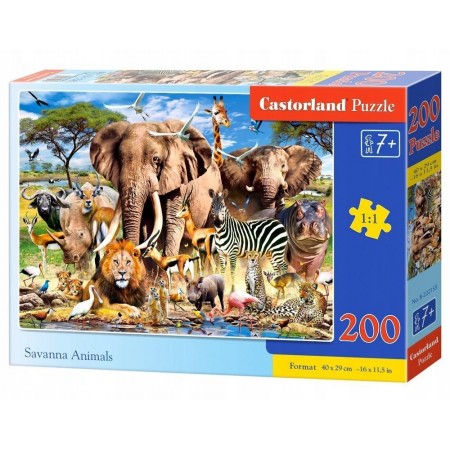 Puzzle 200 el. Savanna Animals - Zwierzęta z Savanny