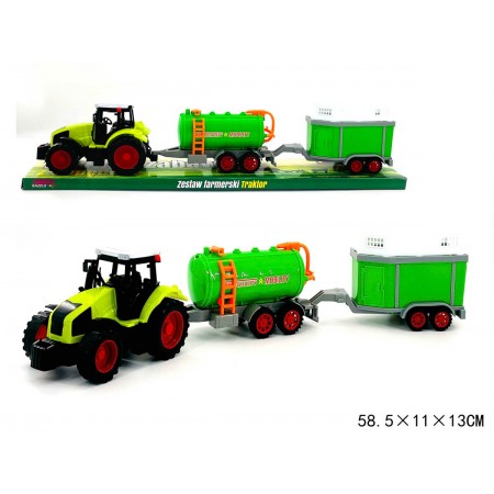 Traktor z dwoma maszynami